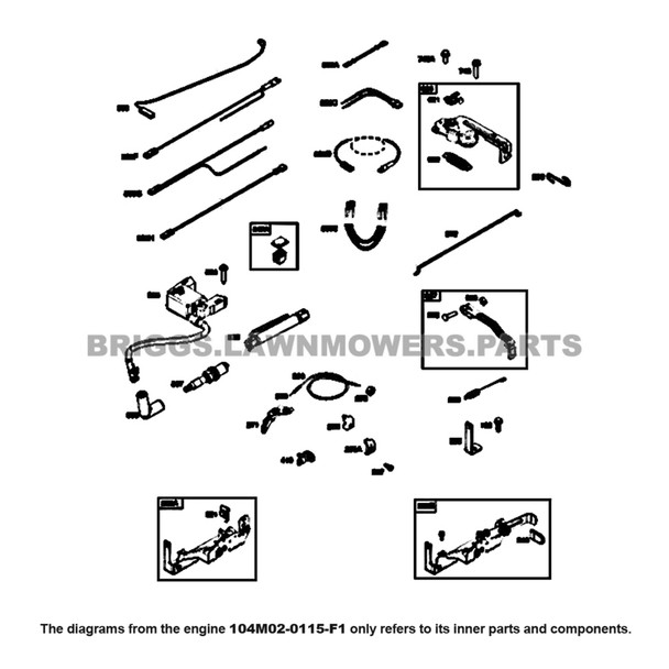 Parts lookup Briggs and Stratton 725EXi Engine 104M02-0115-F1 diagram