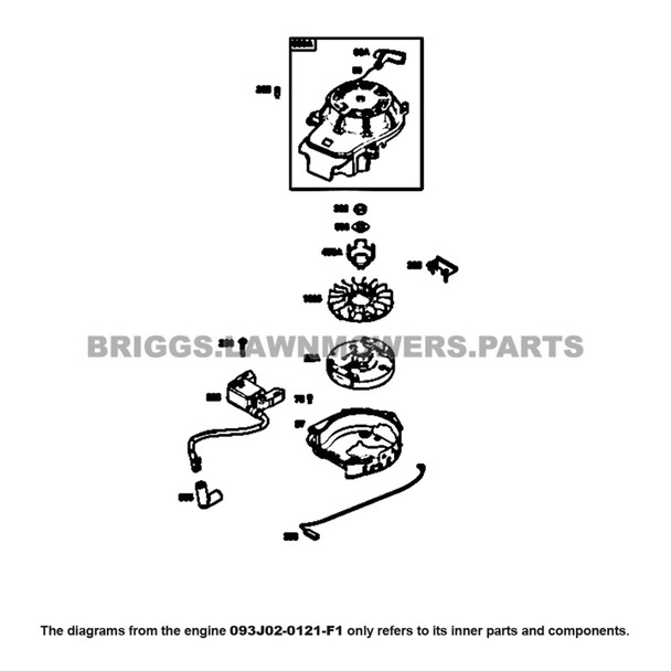 Parts lookup Briggs and Stratton 625EX Engine 093J02-0121-F1 diagram