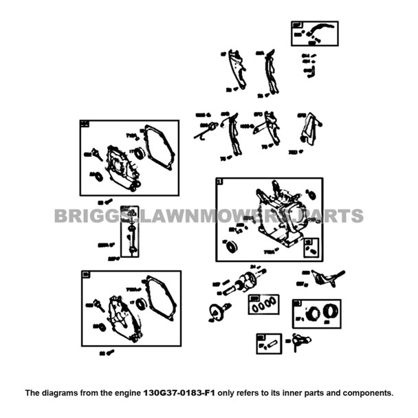 Parts lookup Briggs and Stratton 900 Series Engine 130G37-0183-F1 diagram