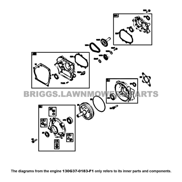 Parts lookup Briggs and Stratton 900 Series Engine 130G37-0183-F1 diagram