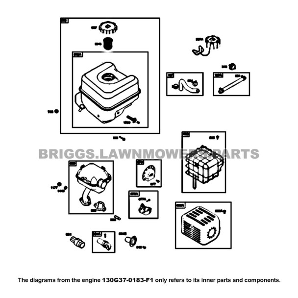Parts lookup Briggs and Stratton 900 Series Engine 130G37-0183-F1 diagram