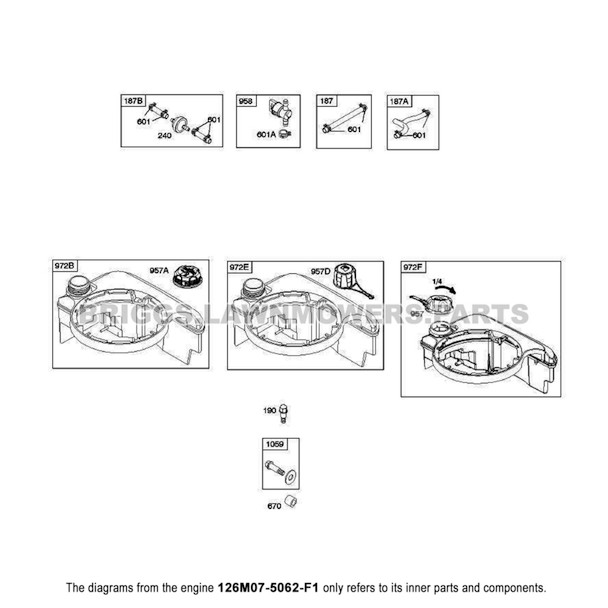 Parts lookup Briggs and Stratton 675 Series Engine 126M07-5062-F1 diagram