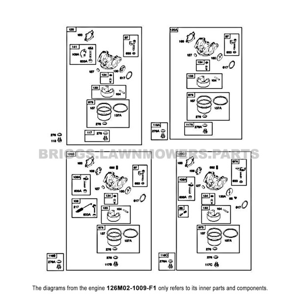 Parts lookup Briggs and Stratton 675 Series Engine 126M02-1009-F1 diagram