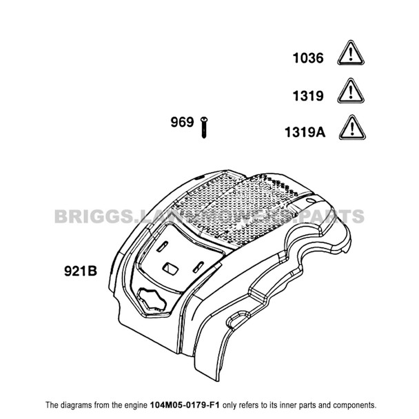 Parts lookup Briggs and Stratton 725EXi Engine 104M05-0179-F1 diagram