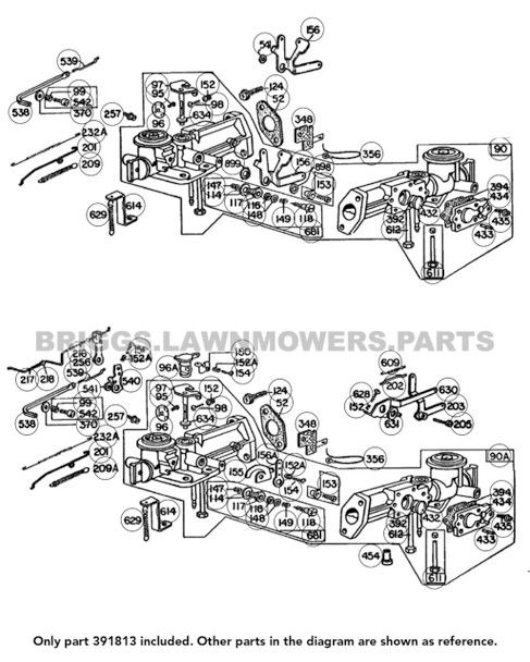 Parts lookup Briggs and Stratton Tube Pick Up 391813 OEM diagram