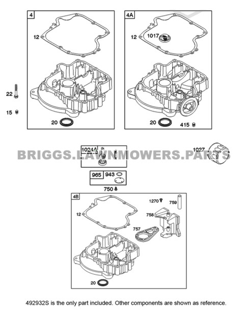 Parts lookup Briggs and Stratton 22HP V Twin Oil Filter 492932S OEM diagram