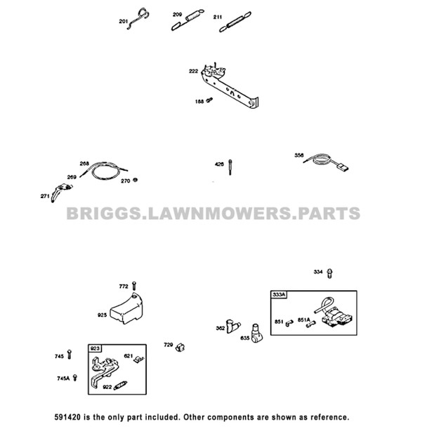 Parts lookup Briggs and Stratton 725exi Armature Magneto 591420 OEM diagram