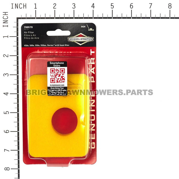 5434K - FILTER-A/C FOAM Briggs and Stratton Original Part - Image 4