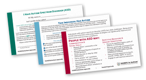 Autism Information Cards (print/pack of 20)