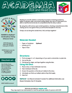 Academia – Roll and Read Dice