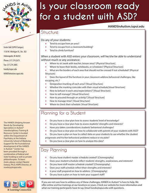 Is your classroom ready for a student with ASD?