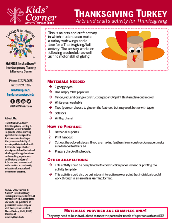 Kid’s Corner – Thanksgiving Turkey Craft