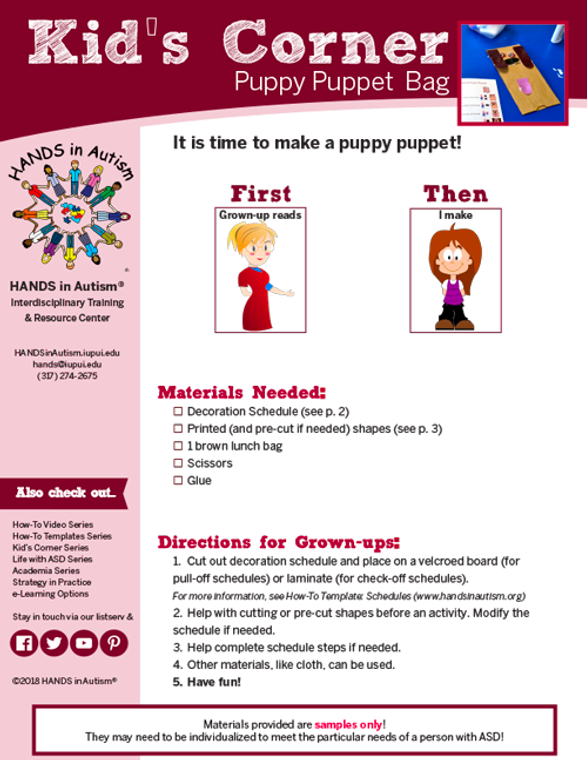 Kid’s Corner – Paper Puppy Puppet
