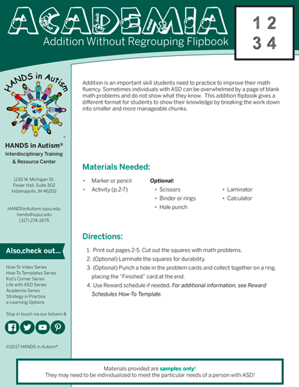 Academia – Addition Without Regrouping Flipbook