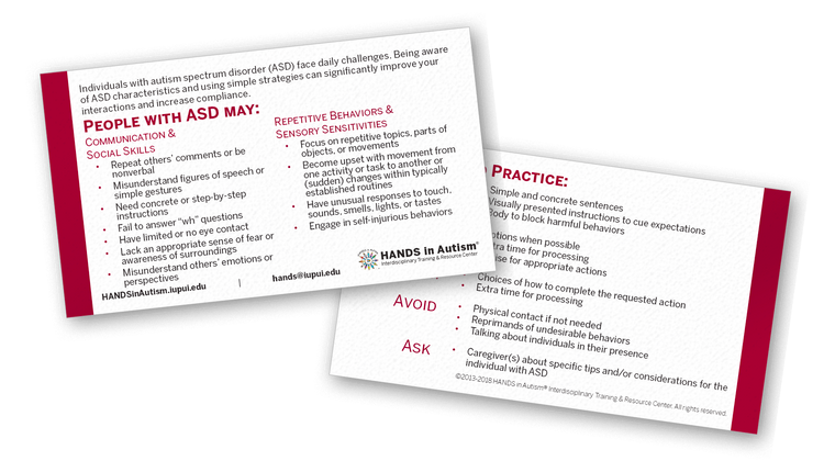 ASD Information Card (English/Español; Northeast LCC)