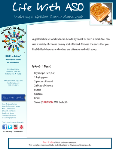 Life With ASD – Make a Grilled Cheese Sandwich