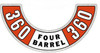 Decal Air Cleaner 72-74 360 Four Barrel