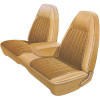 1973 Charger SE Front Split Bench with Center Armrest Met. Parchment/Parchment & Met. Green/Dk. Green & Met. Bronze/Honey Gold