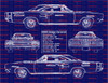 1969 Dodge Coronet R/T Blue Print Art