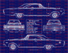1967 Plymouth GTX 426 Blue Print Art w/ 20x30 Frame