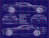 2018 Dodge Challenger Scat Pak 392 Blue Print Art w/ 20x30 Frame