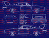 1969 Dodge Daytona Blue Print Art