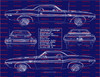 1970 Dodge Challenger R/T Hardtop 426 Blue Print Art 8x10 Frame A