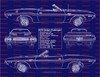 1970 Dodge Challenger R/T Convertible 426  Blue Print Art w/ 11x14 Frame