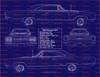 1969 Plymouth GTX 440 Hardtop Blue Print Art w/ 11x14 Frame
