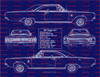 1967 Dodge Dart GTS 383 Hardtop Blue Print Art w/ 20x30 Frame