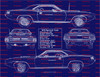 1970 Plymouth 'Cuda 440 6-Pack Hardtop Blue Print Art