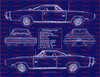 1970 Dodge Charger R/T 426 Blue Print Art 8x10 Frame A