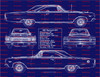 1967 Plymouth GTX Hardtop 440 Blue Print Art 8x10 Frame A