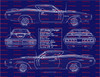 1971 Dodge Charger R/T 440 Blue Print Art 8x10 Frame B