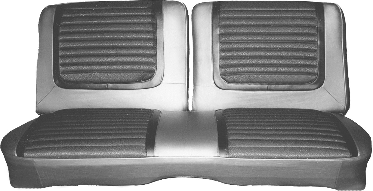 1965 Belvedere II Front Split Bench Cloth Tan/Gold