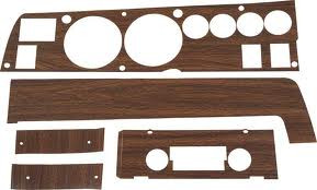 Woodgrain Dash 70 B Body w/Coronet Radio & No AC 5 Piece Kit