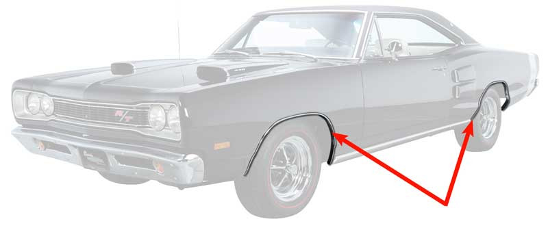 Wheel Opening Moldings 68-70 Dodge Coronet