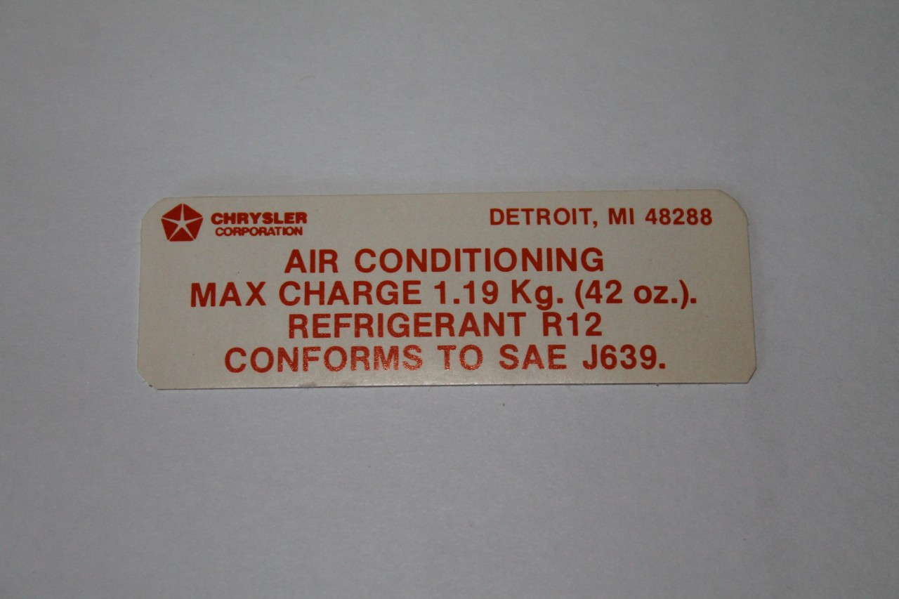 Decal AC Charge 68-75 All Mopar