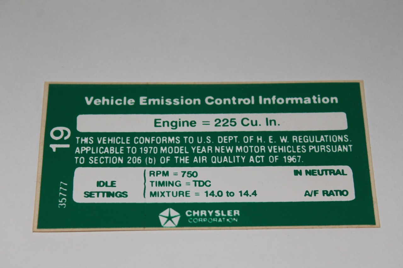 Decal Emissions 70 225 MT Before 1-1-70 or After 1-1-70 #3557719