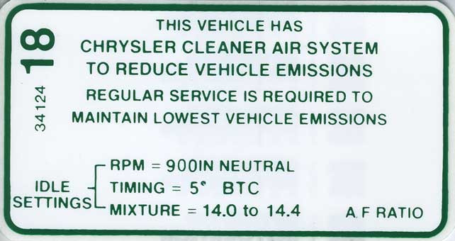 Decal Emissions 69 440+6 AT & 70 340-4V AT/MT Before 1-1-70 & 70 440+6 AT/MT Before 1-1-70 #3412418