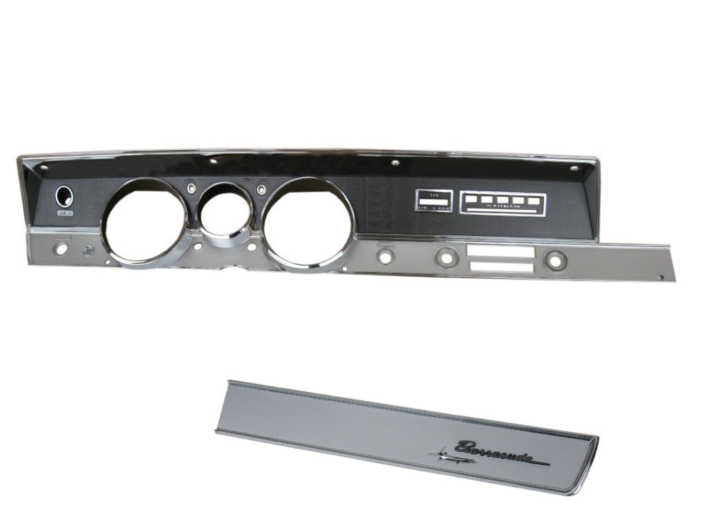 Dash Bezel Kit Rallye Gauge 67 Barracuda w/AC & W/Glovebox Trim