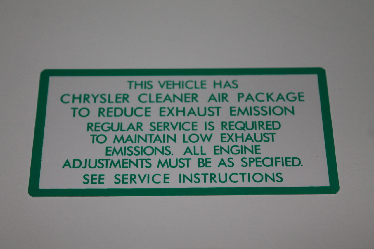 Air Cleaner Instruction 66 Plymouth Sport Fury Clean Air Service Instructions