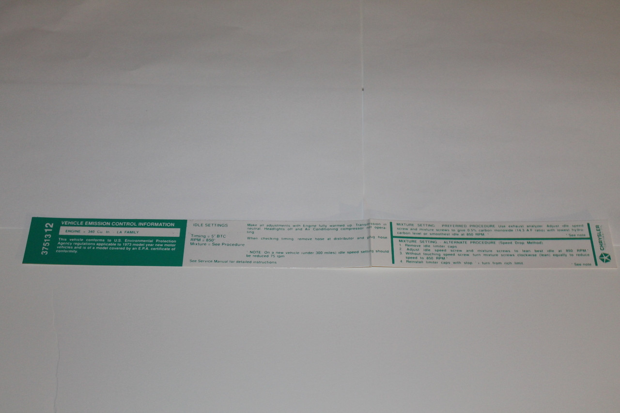 Decal Emissions 73 340-4V MT #3751312