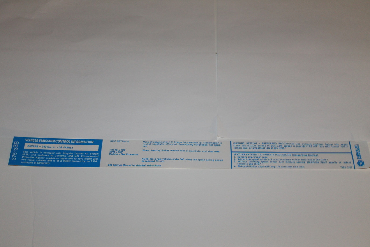 Decal Emissions 73 340 California #3751338