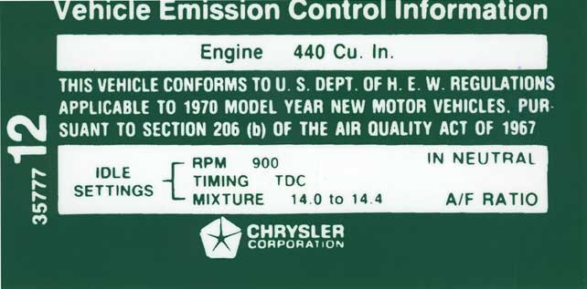Decal Emissions 72 318-2V AT/MT California #3671761