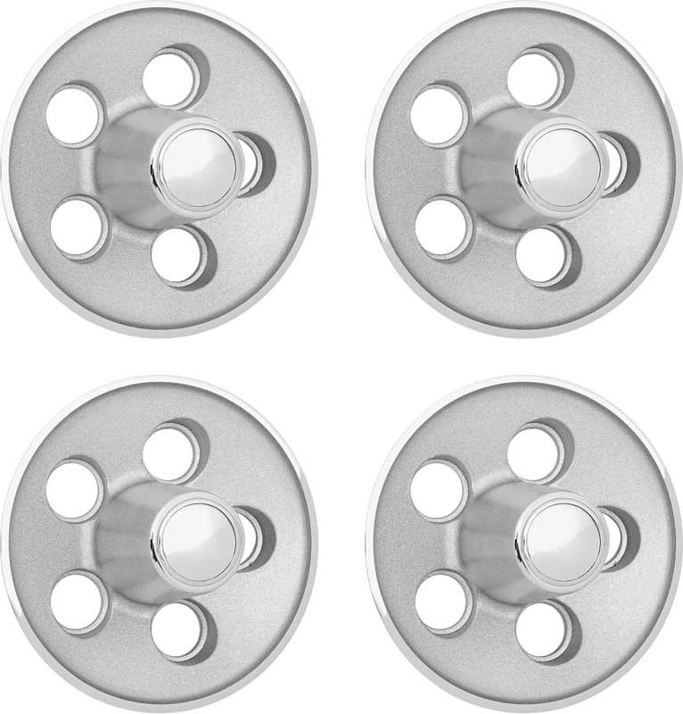 Rallye Wheel Center Caps 70 B & E Body 4 1/2 " Small Bolt Pattern & Light Argent (Set of 4)
