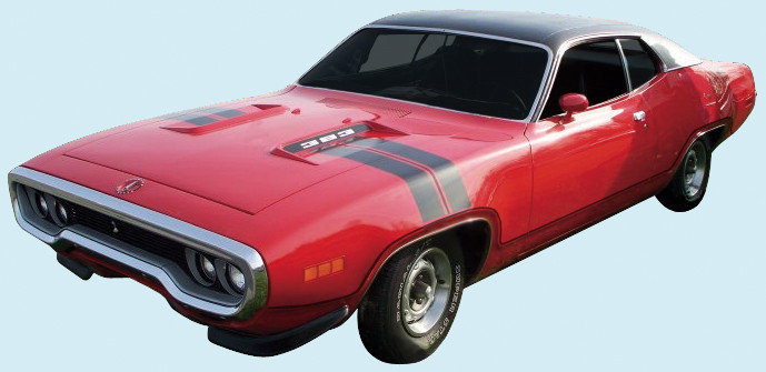 1971 GTX Decal & Hood-to-Fender Stripe Kit Reflective Colors
