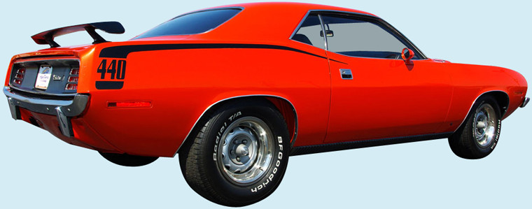 1970 'Cuda Hockeystick Stripe Kit (with "318", "340", "383", "440" or "Hemi" Numerals)