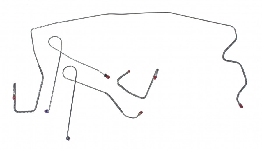 Front Brake Line Kit 67 W/Power Brakes 4pc Stainless Steel