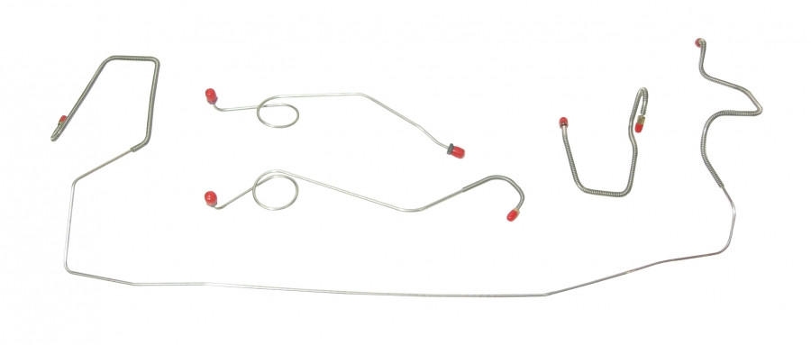 Front Brake Line Kit 68-72 W/Standard Brakes 4pc Original Material